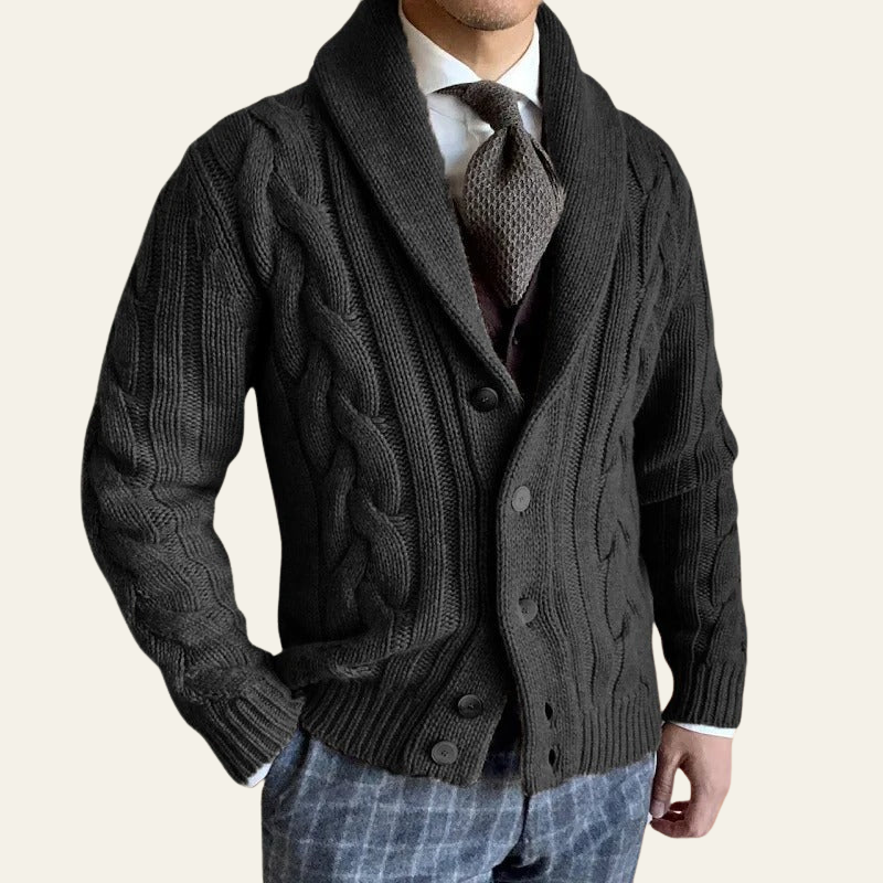 The Whitby Cable-Knit Shawl Cardigan