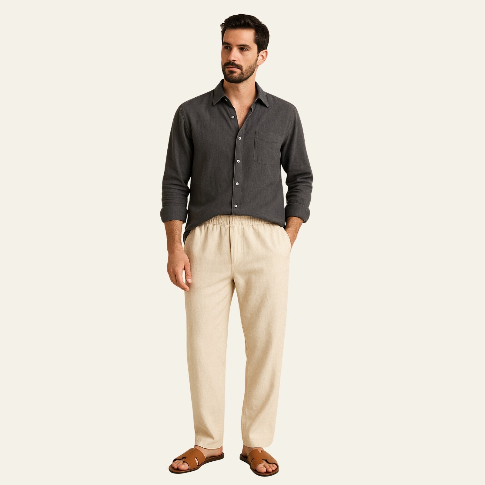The Tangier Linen Tailored Trousers Set
