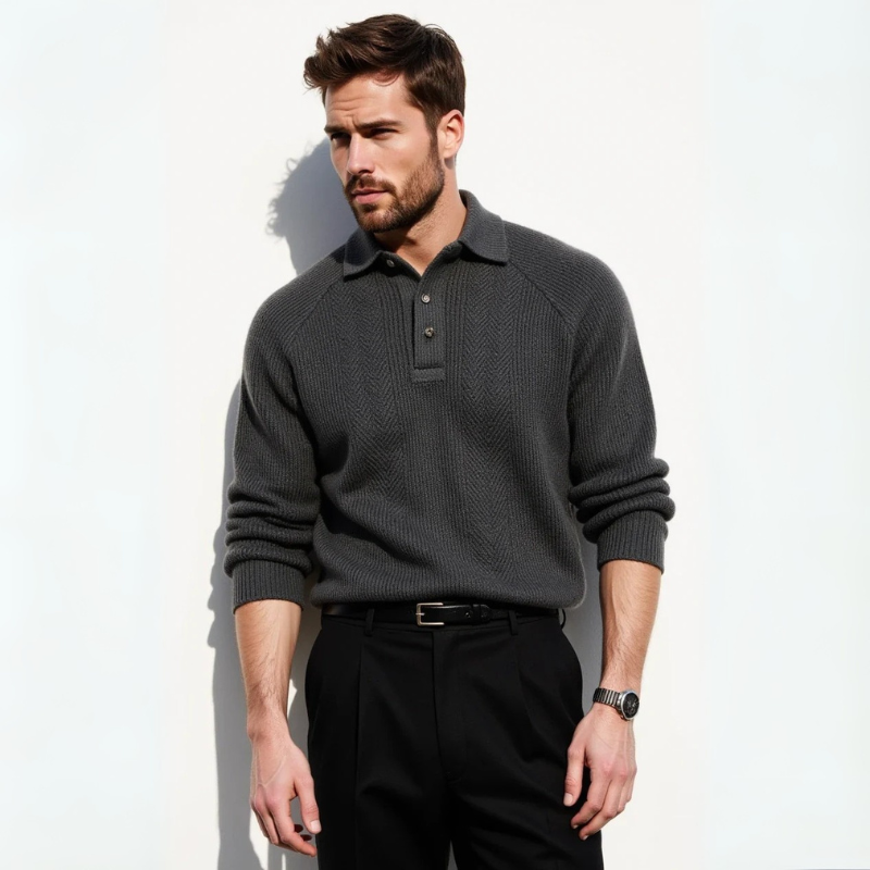 The Florence Herringbone Knit Polo