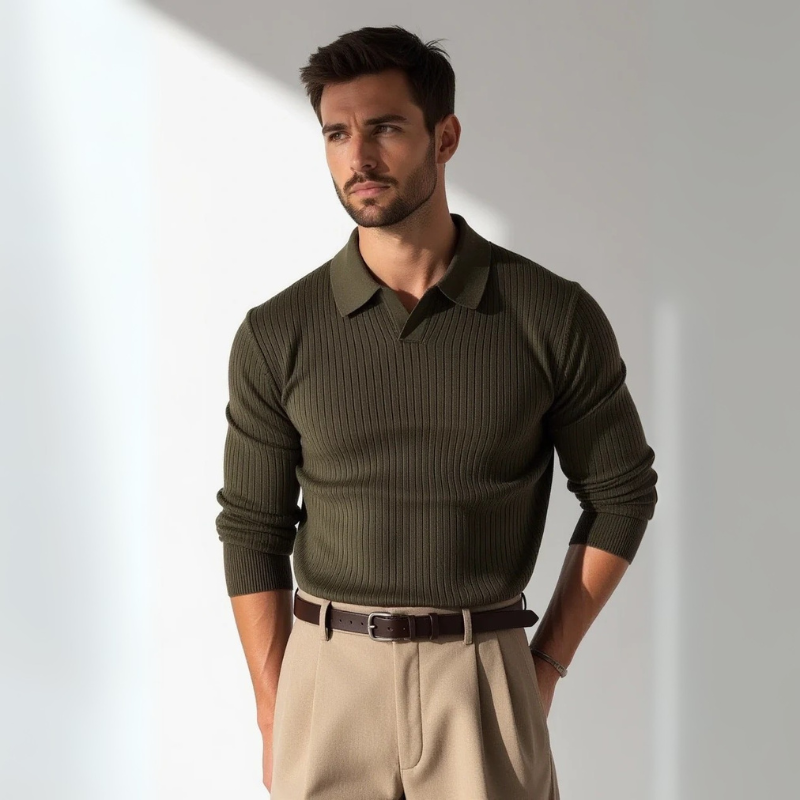 The Lucca Ribbed Cotton Polo